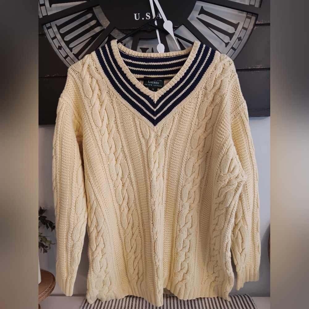Vtg Ralph Lauren hand knit sweater - Picture 1 of 5